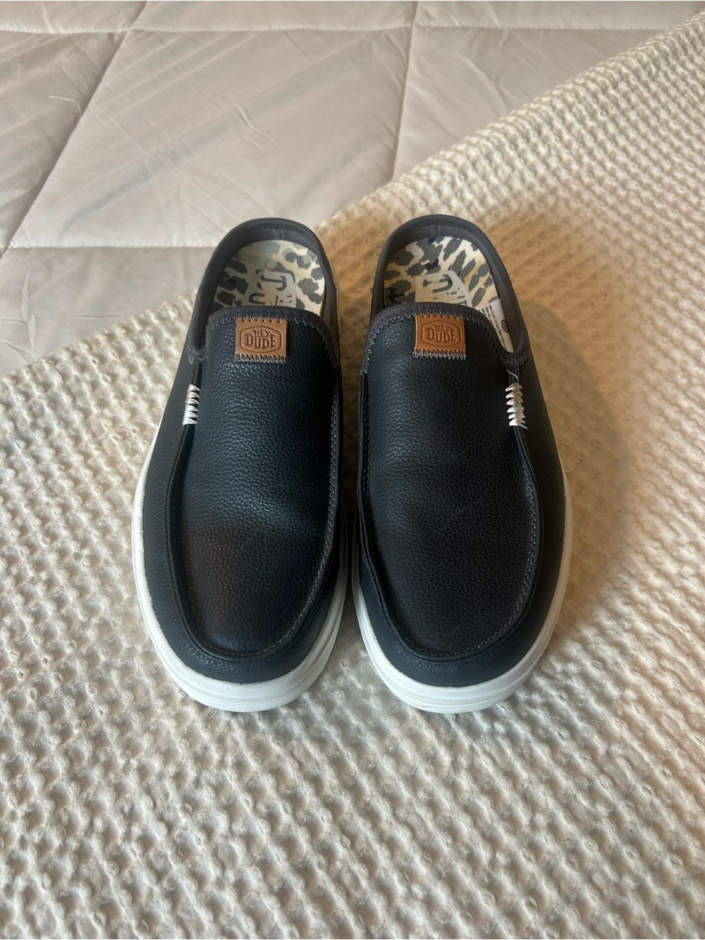 Hey Dude Austin lift platform Slip-On Casual Loafers with White Sole